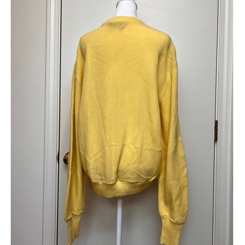 Vintage Jantzen Yellow Button Front V Neck Grandpa Cardigan Sweater Men's XL - Picture 2 of 7